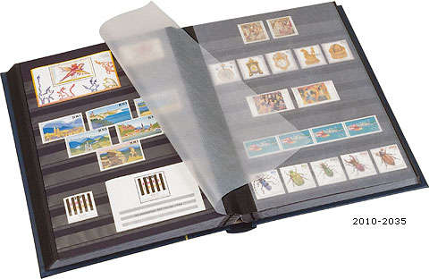 STOCKBOOK COVER 30 BLACK PAGES 60 SIDES CLEAR STRIP GLASCINE INTERLEAVING