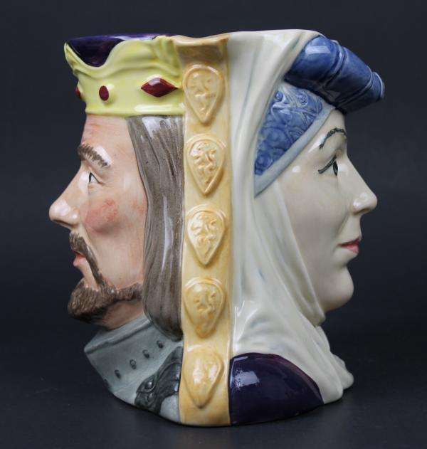 *** WOW*** King Arthur and Guinevere D6836 - Large  DOUBLE SIDED- Royal Doulton Character TOBY Jug