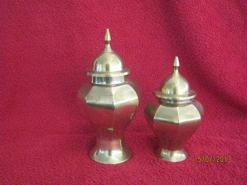 A pair of  large Brass Japanese Temple Jars
