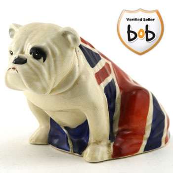STUNNING HIGHLY COLLECTABLE ENGLISH BULLDOG DRAPED WITH THE UNION JACK  MADE IN 1941 FIRST YEAR MADE