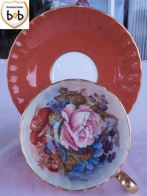 *** STUNNING*** SIGNED HAND PAINTED AYNSLEY DUO BY WORLD RENOWNED ARTIST JOE A BAILEY LATE 1930'S T