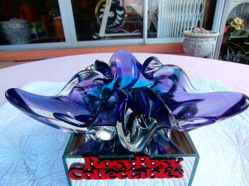 A STUNNING LARGE MINT GENUINE MURANO CENTRE PIECE/ASHTRAY 21X 8CM/  HIGH A BEAUTIFUL PIECE / WHT1.4K
