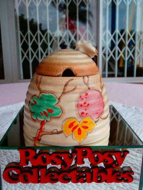 ****REDUCED ***CLARICE CLIFF HONEYPOT SOME CRAZING BUT GOOD CONDITION FOR ITS AGE