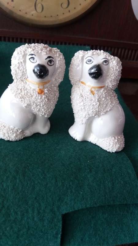 A STUNNING PAIR OF RAREEARLY STAFFORDSHIRE FLAT BACK MANTEL DOGS