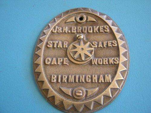 Brass sign from Old Safe