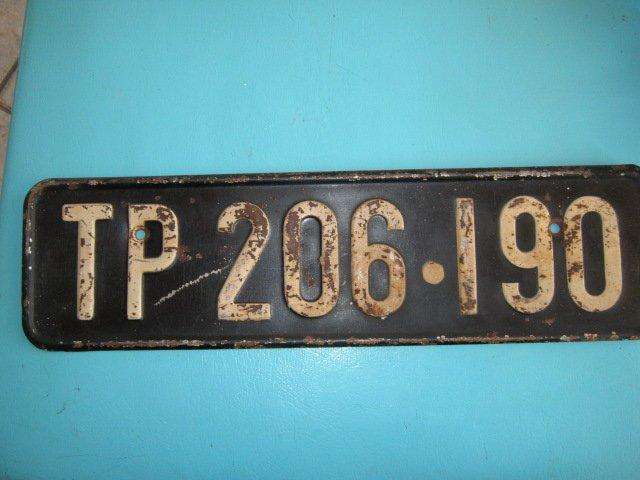 Number plate (Old Black and white)