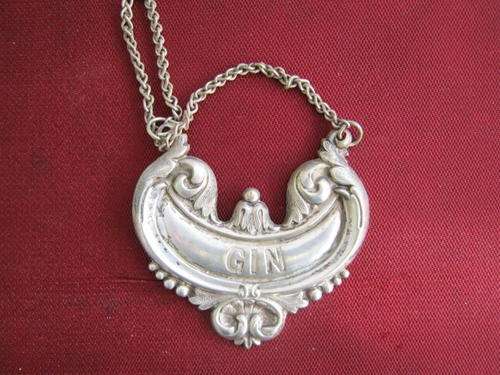 Silver plate decanter lable
