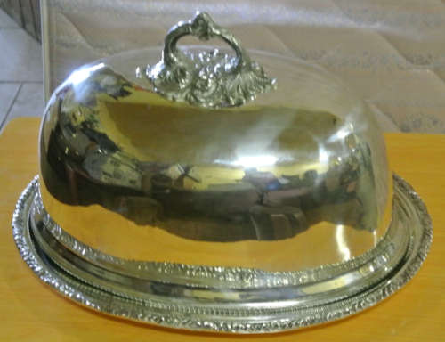 silver plated oval dome