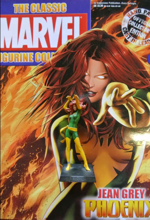 MARVEL lead comic figurine and mag(Jean Grey PHOENIX)