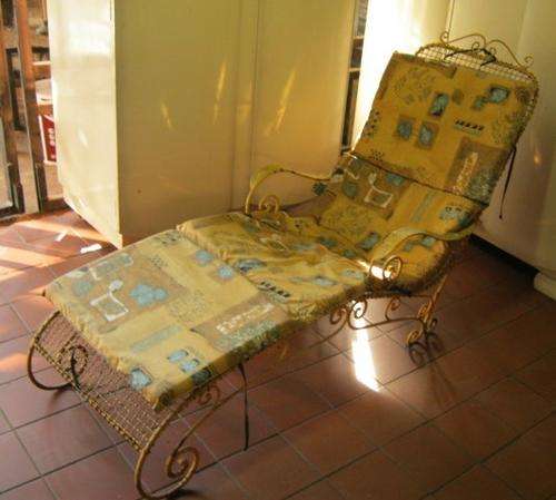 antique wrought iron pool lounger (a)