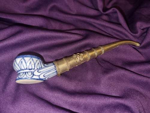 Blue and white pipe