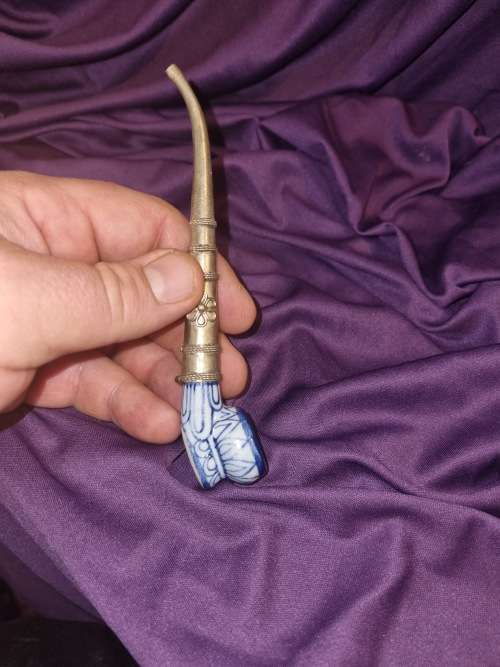 Blue and white pipe