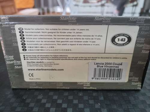 Die cast lancia 2000 coupè starline