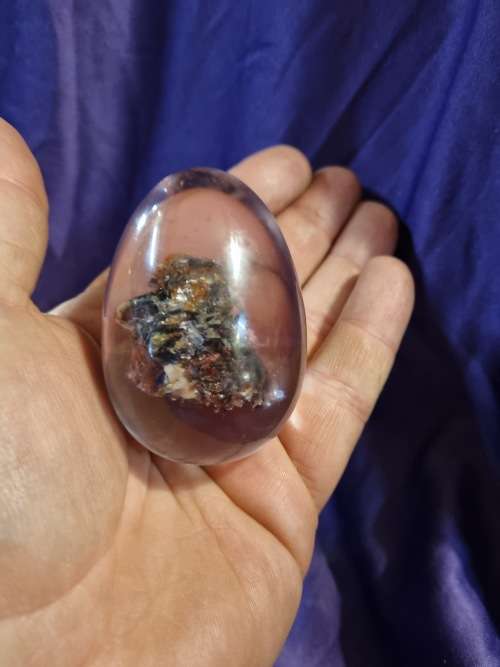 Resin eggs with natural stones inside