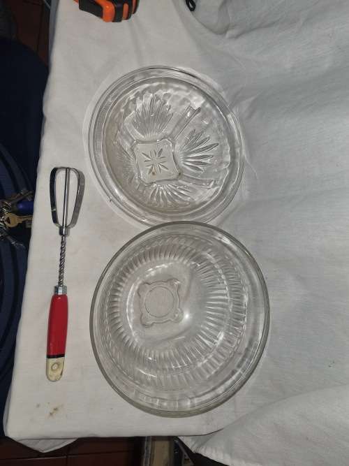 Depression glass 1930s ribbed mixing bowls