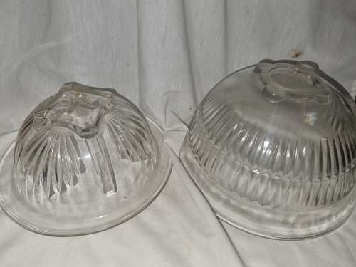Depression glass 1930s ribbed mixing bowls