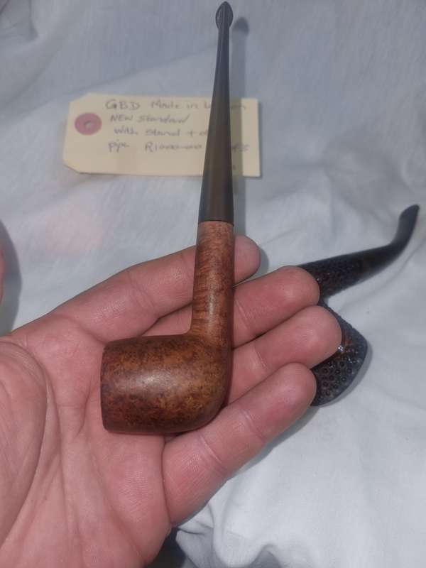 Italian pernice pipe and GBD pipe and stand
