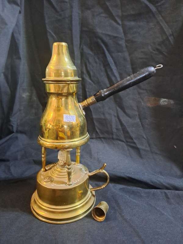 Brass Turkish coffee pot and stand
