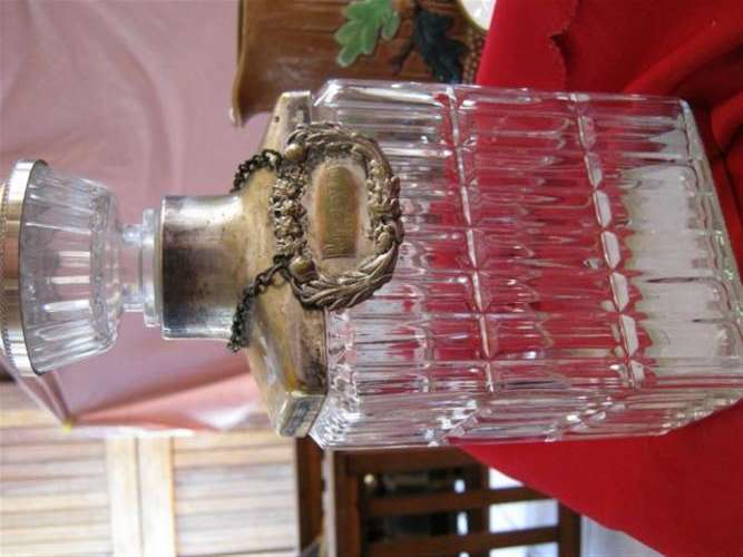Old decanter with Epns top and label