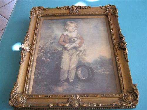 Old Picture in frame - note small damage on frame