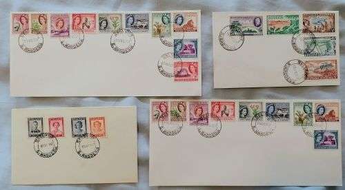 FOUR SOUTH RHODESIA COVERS WITH PART SETS