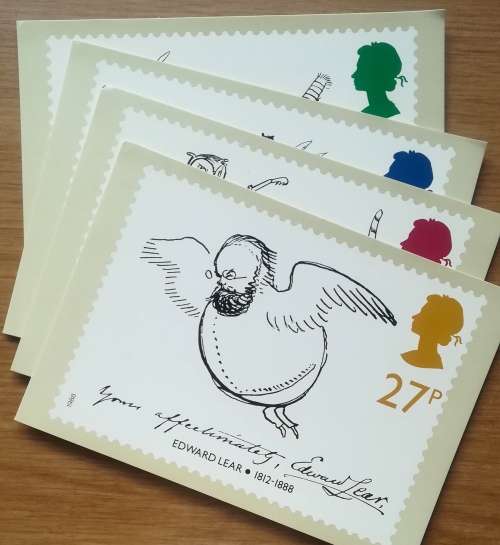 EDWARD LEAR ROYAL MAIL SET PICTURE CARD SERIES