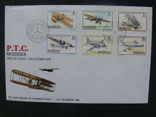 RHODESIA  -  FIRST DAY COVER - ANNIV of POWERED FLIGHT