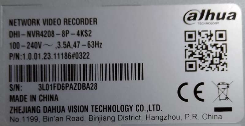 8 Channel Dahua NVR with 2TB HDD - DHI-NVR4208-8P-4KS2