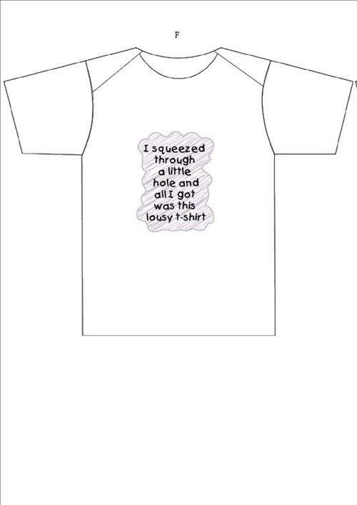 I sqeezed through a little hole and all I got was this lousy t-shirt