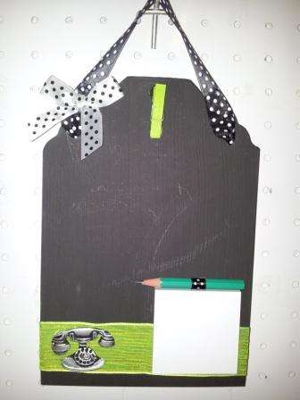 Handmade notebook board Green Telephone
