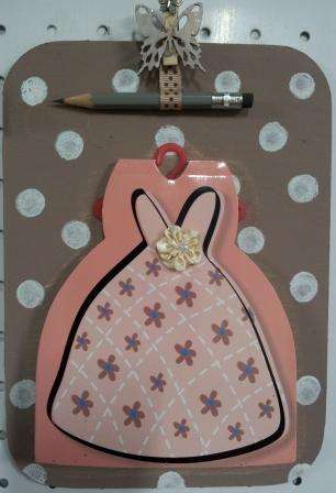 Handmade Little dress notebook board Peach/brown