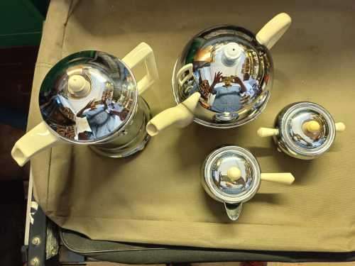 1930s Ever-Hot Art Deco Chrome Teapot Set(Offers Welcome)