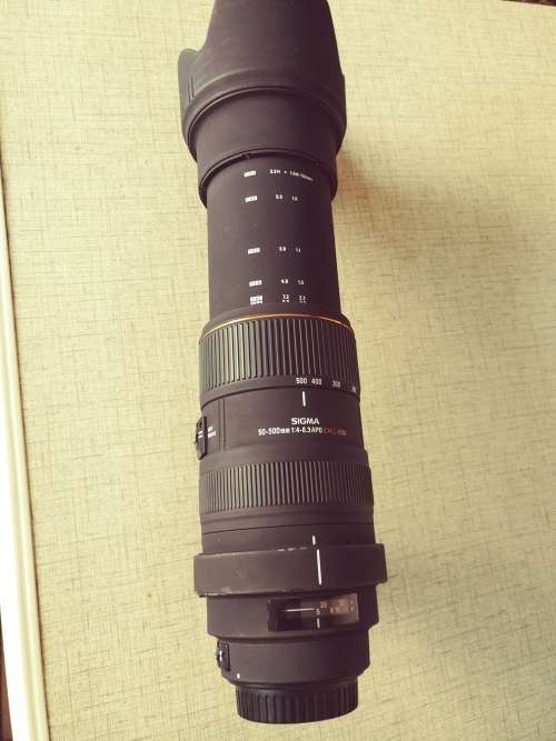 Sigma APO 50-500mm f4-6.3 EX DG HSM Lens for Canon digital SLR camers.