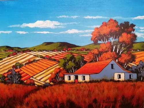 Beautiful Theresa Cronje Orignal Art - Landscape Oil on Board
