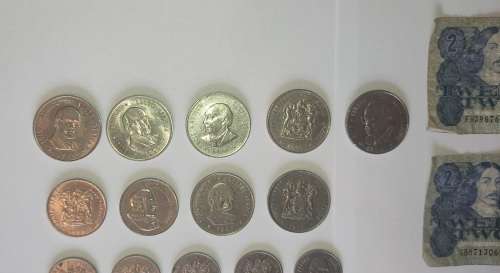 Lot of Old South African coins R1, 50c, 20c, 10c, 5c