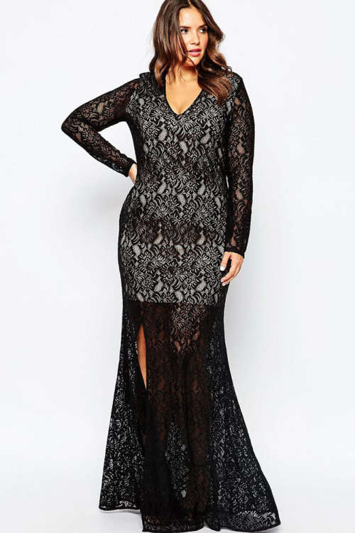 **PLUS SIZE** MAGNIFICENT ALL OVER LACE MAXI DRESS