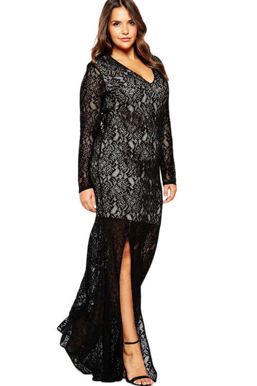 **PLUS SIZE** MAGNIFICENT ALL OVER LACE MAXI DRESS