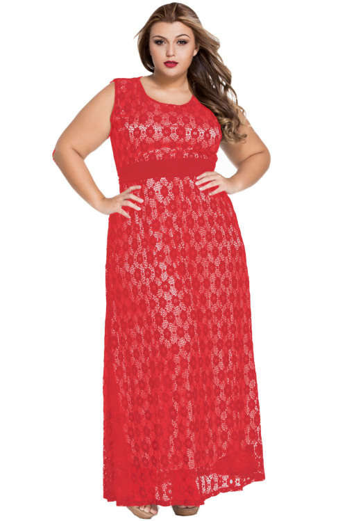 **PLUS SIZE** GORGEOUS FLORAL LACE OVERLAY MAXI DRESS