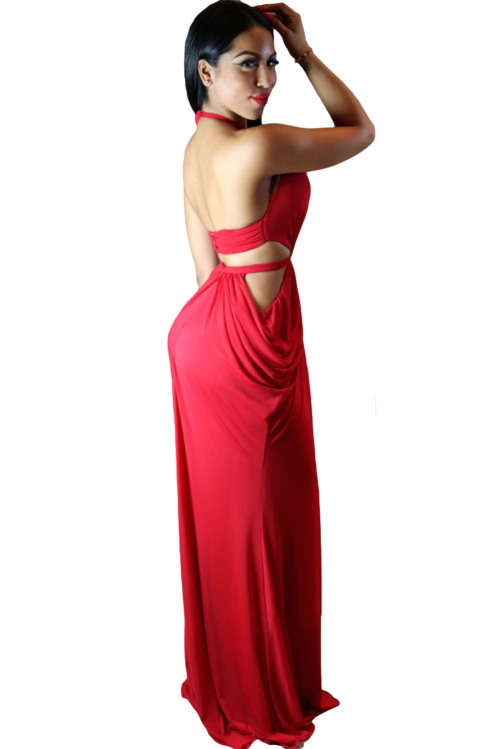 GORGEOUS EMBELLISHED FRONT DRAPED STYLE EVENING DRESS