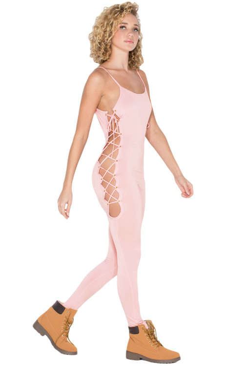 LOVELY LACE UP DETAIL JUMPSUIT