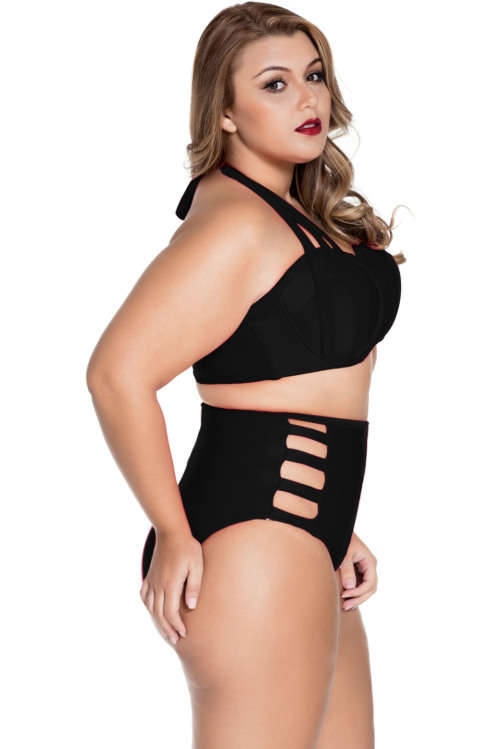 **PLUS SIZE** SEXY STRAPPY DETAIL BIKINI SET