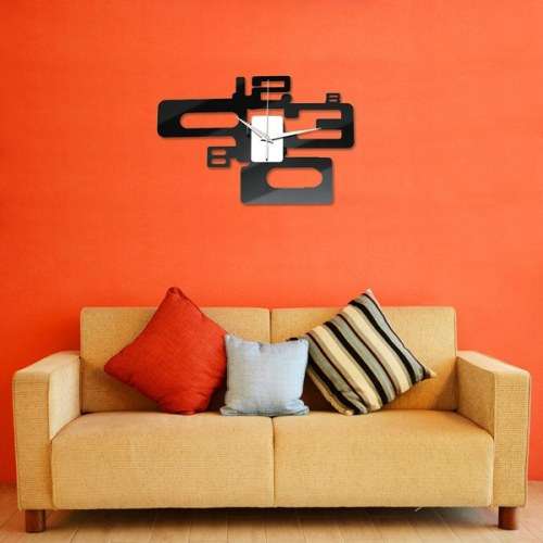 Modern Art Number Design Wall Clock Acrylic Mirror Surface Home Decor