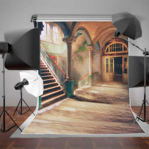 Vintage European Corridor Stairs Non-Woven Studio Backdrop