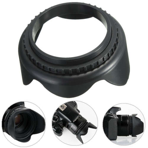 58mm Petal Flower Lens Hood For Canon 700D 100D 650D 600D 550D 1200D 1100D Black