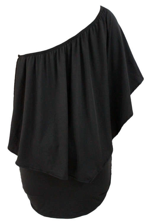 Black Layered Versatile Wear Multiple Ways Mini Dress Formal Cocktail Party Night Club Evening Wear