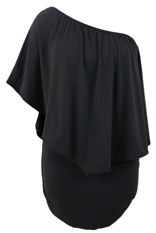 Black Layered Versatile Wear Multiple Ways Mini Dress Formal Cocktail Party Night Club Evening Wear