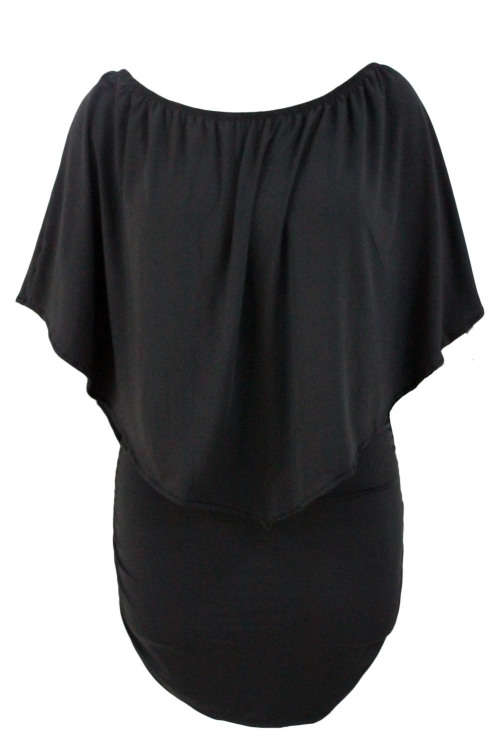 Black Layered Versatile Wear Multiple Ways Mini Dress Formal Cocktail Party Night Club Evening Wear