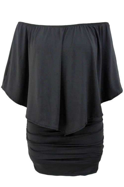 Black Layered Versatile Wear Multiple Ways Mini Dress Formal Cocktail Party Night Club Evening Wear