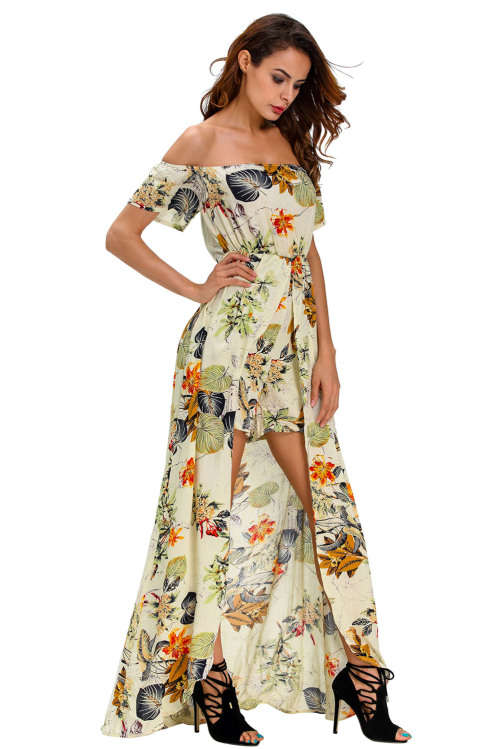 STUNNING FLORAL ROMPER DRESS COMBINATION
