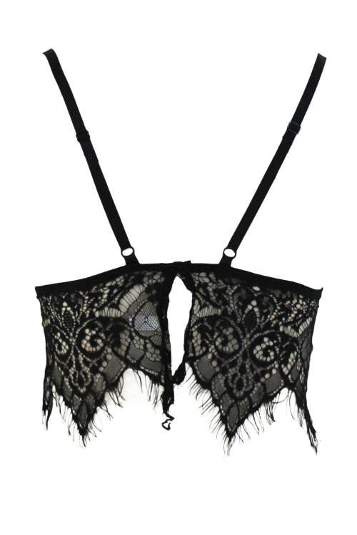 Black Eyelash Lace Bra Lingerie Top